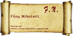 Füzy Nikolett névjegykártya