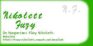 nikolett fuzy business card